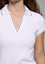 thumb-Afficher les détails de Chemise Polo À Manches Courtes Blanc Droit Slim Fit Femme