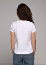 thumb-Afficher les détails de T-shirt À Manches Courtes Blanc Slim Fit Imprimé Femme