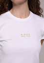 thumb-Afficher les détails de T-shirt À Manches Courtes Blanc Slim Fit Imprimé Femme