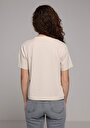 thumb-Afficher les détails de T-shirt À Manches Courtes Beige Boxy Fit Imprimé Femme