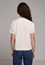 thumb-Afficher les détails de T-shirt À Manches Courtes Ecru Regular Fit Imprimé Femme