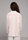 thumb-Afficher les détails de Chemise À Manches Longues Saumon Oversize Rayé Mousseline Femme