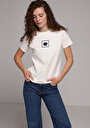 thumb-Afficher les détails de T-shirt À Manches Courtes Blanc Regular Fit Brodé Femme