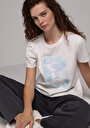 thumb-Afficher les détails de T-shirt À Manches Courtes Blanc Regular Fit Imprimé Femme
