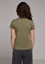 thumb-Afficher les détails de T-shirt À Manches Courtes Vert Slim Fit Imprimé Femme