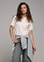 thumb-Afficher les détails de Blanc Regular Fit  Droit Gaufré Femme