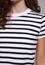 thumb-Afficher les détails de T-shirt À Manches Courtes Marine Slim Fit Rayé Femme