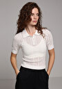 thumb-Afficher les détails de Tricot Ecru Slim Fit  Femme