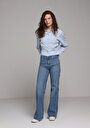 thumb-Afficher les détails de Chemisier À Manches Longues Bleu Fashion Fit Femme