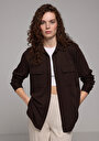 thumb-Afficher les détails de Chemise À Manches Longues Marron Regular Fit Droit Belmando Femme