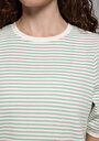 thumb-Afficher les détails de T-shirt À Manches Courtes Vert Slim Fit Rayé Femme