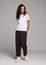 thumb-Afficher les détails de Pantalon Anthracite Wide Leg High Rise En Sergé Regular Fit Femme