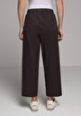 thumb-Afficher les détails de Pantalon Anthracite Wide Leg High Rise En Sergé Regular Fit Femme