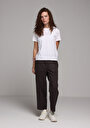 thumb-Afficher les détails de Pantalon Anthracite Wide Leg High Rise En Sergé Regular Fit Femme