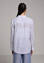 thumb-Afficher les détails de Chemise À Manches Longues Bleu Regular Fit Rayé Ratière Femme