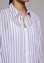 thumb-Afficher les détails de Chemise À Manches Longues Bleu Regular Fit Rayé Ratière Femme