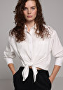 thumb-Afficher les détails de Chemise À Manches Longues Blanc Boyfriend Fit Droit Uni Femme