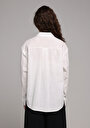 thumb-Afficher les détails de Chemise À Manches Longues Blanc Boyfriend Fit Droit Uni Femme