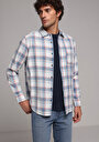 thumb-Afficher les détails de Chemise À Manches Longues Multicolou Regular Fit Plaid Sergé Homme