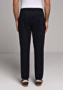thumb-Afficher les détails de Pantalon Marine Straight Leg Medium Rise En Sergé Regular Fit Homme