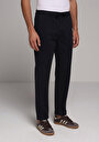 thumb-Afficher les détails de Pantalon Marine Straight Leg Medium Rise En Sergé Regular Fit Homme