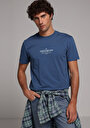 thumb-Afficher les détails de T-shirt À Manches Courtes Bleu Regular Fit Droit Homme