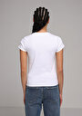 thumb-Afficher les détails de T-shirt À Manches Courtes Blanc Slim Fit Imprimé Femme