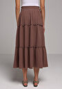thumb-Afficher les détails de Jupe Marron  Droit Mousseline Maxi Femme