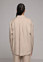 thumb-Afficher les détails de Chemise À Manches Longues Beige Boyfriend Fit Droit Uni Femme