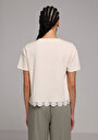 thumb-Afficher les détails de Blouse À Manches Courtes Ecru Regular Fit Manches Courtes Femme