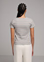 thumb-Afficher les détails de T-shirt À Manches Courtes Multicolou Slim Fit Rayé Femme