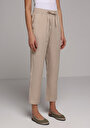 thumb-Afficher les détails de Pantalon Beige Straight Leg High Rise En Uni Regular Fit Femme