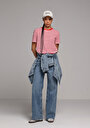 thumb-Afficher les détails de 970 Berry Pantalon  Wide Leg High Rise En Jean Regular Fit Femme