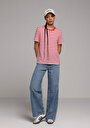 thumb-Afficher les détails de T-shirt À Manches Courtes Rouge Regular Fit Rayé Femme