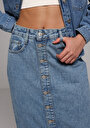 thumb-Afficher les détails de Jupe  Slim Fit Droit Jean Mdi Femme