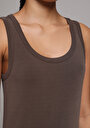 thumb-Afficher les détails de Robe Marron Regular Fit Sans Manches Maxi Verrouillage Femme