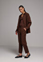 thumb-Afficher les détails de Chemise À Manches Longues Marron Boyfriend Fit Droit Uni Femme