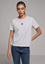 thumb-Afficher les détails de T-shirt À Manches Courtes Bleu Regular Fit Rayé Femme