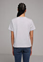 thumb-Afficher les détails de T-shirt À Manches Courtes Bleu Regular Fit Rayé Femme