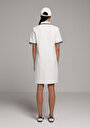 thumb-Afficher les détails de Robe Blanc Regular Fit Manches Courtes Mini Verrouillage Femme