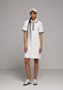 thumb-Afficher les détails de Robe Blanc Regular Fit Manches Courtes Mini Verrouillage Femme
