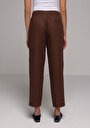 thumb-Afficher les détails de Pantalon Marron Straight Leg High Rise En Uni Regular Fit Femme