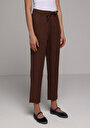 thumb-Afficher les détails de Pantalon Marron Straight Leg High Rise En Uni Regular Fit Femme