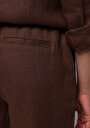 thumb-Afficher les détails de Pantalon Marron Straight Leg High Rise En Uni Regular Fit Femme
