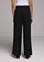 thumb-Afficher les détails de Pantalon Noir Wide Leg High Rise En Uni Regular Fit Femme