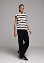 thumb-Afficher les détails de Pantalon Noir Wide Leg High Rise En Uni Regular Fit Femme