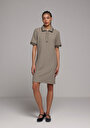 thumb-Afficher les détails de Robe Vert Regular Fit Manches Courtes Mini Verrouillage Femme