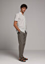 thumb-Afficher les détails de Pantalon Vert Straight Leg Medium Rise En Sergé Regular Fit Homme