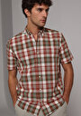 thumb-Afficher les détails de Chemise À Manches Courtes Vert Plaid Regular Fit Homme