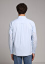 thumb-Afficher les détails de Chemise À Manches Longues Bleu Regular Fit Droit Popeline Homme